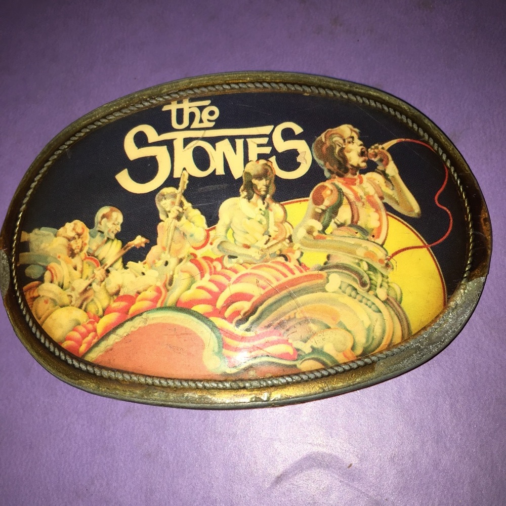 VINTAGE 🎫RARE!🎟1976 Rolling Stones belt buckle!!